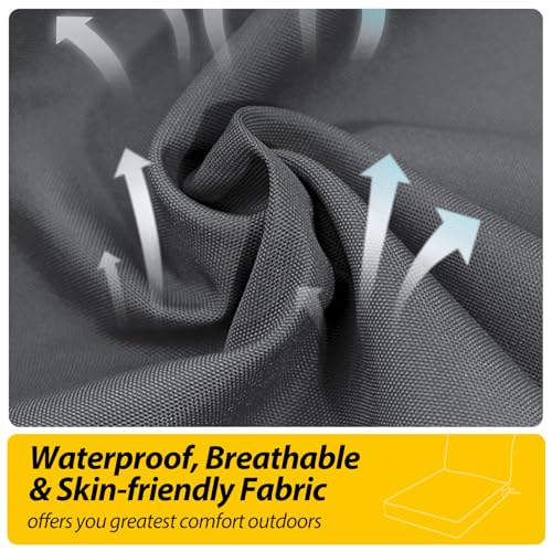 Outdoor Chair Cushions (Dark Gray / 19"x19"x3" / 19"x17")