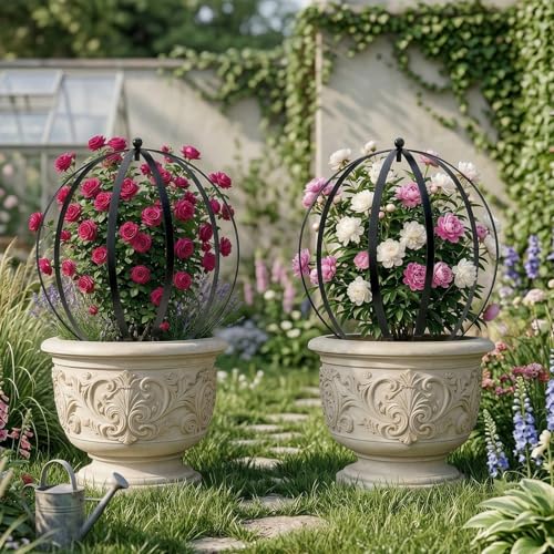 4 PCS Large Metal Round Trellis for Climbing Plants (4 Count)