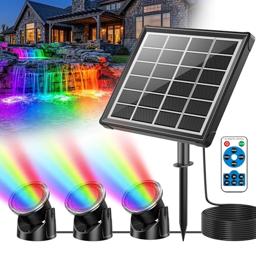 Solar Pond Lights with RGB Multi (3 RGB Lights-Solar Powered)