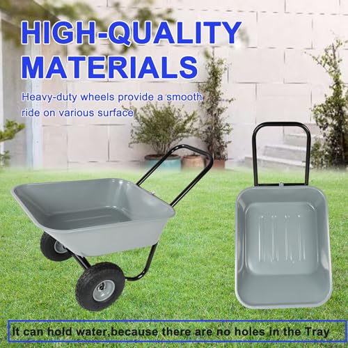 Dual Wheel Wheelbarrow (Gray)