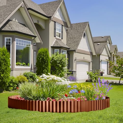 Corrugated Garden Edging Border (Red Rust / 6 Inch×100 Ft)