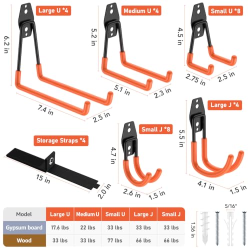 Garage Hooks Anti (32 Pack Orange)