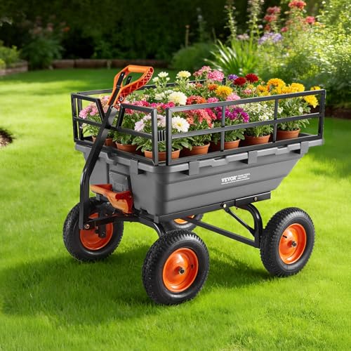 Garden Dump Cart 1500lbs 15 Cu.Ft (Grey01)