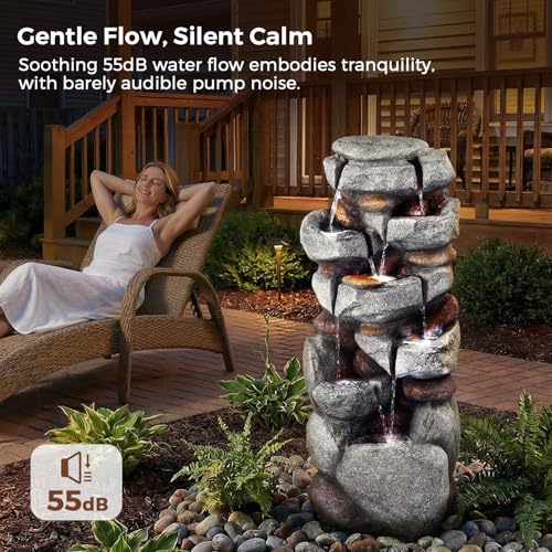 40" H Outdoor Water Fountain (40" H 7-Tier)
