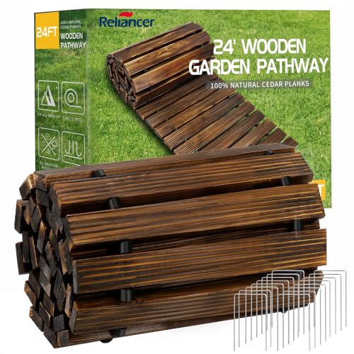 24' Wooden Garden Pathway (24ft (L) x 17in (W) / Brown-straight)
