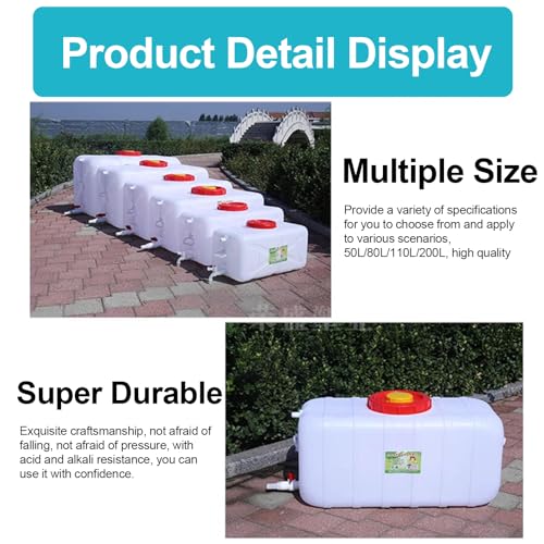 Water Container 50L 80L 110L 200L Heavy Duty Water Bucket Water Carrier (6762.24 Fl Oz)