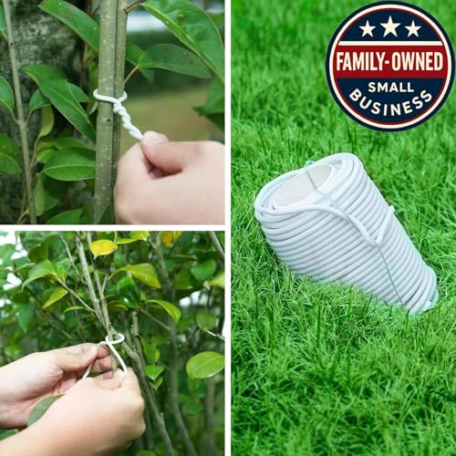Soft Plant Ties for Support (2pcs White Plant Wire)