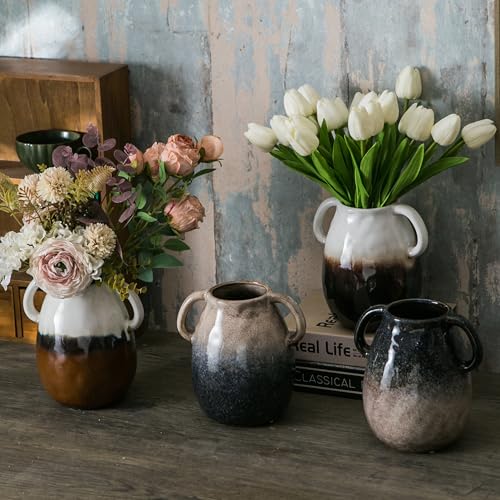 Blue Grad Ceramic Vase with Handles (Blue Grad)