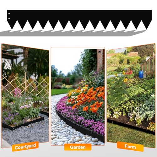6 Pack Metal Edging for Landscaping (Black / 4 inches)