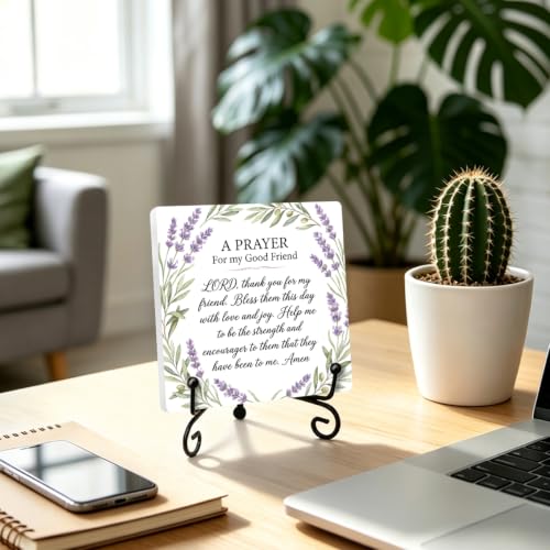 Best Friend Gift for Home Office Book Shelf Table Decor 6.3x6.3 In 02 (Multicolor 1724 / Wooden sign with iron frame（6.3 x 6.3 inches）)