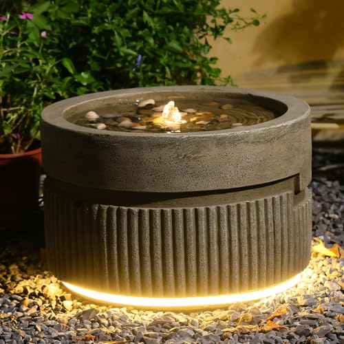 Small Modern Outdoor Water Fountain with Quiet Pump (6.1-Brown / 6.1-brown)