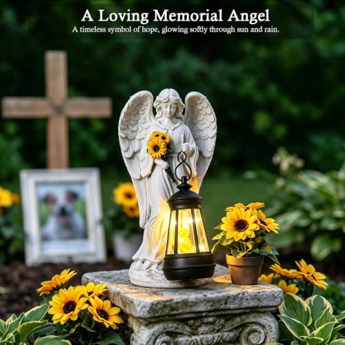 Sympathy Gifts for Loss of Loved One Angel Figurines with Sunflowers
