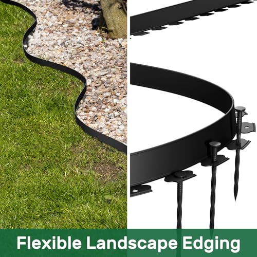 Garden Edging 40FT Landscape Edging Kit 2 Inch Height Plastic Garden Border