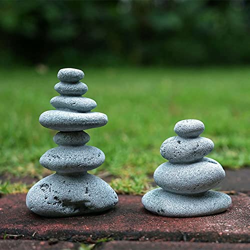 Balanced Stones Cairn Statue Garden Decor Small Fish Tank Decoration
