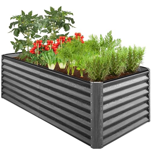 6x3x2ft Outdoor Metal Raised Garden Bed (6x3x2ft / Gun Metal)