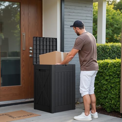 52 Gallon Large Outdoor Package Delivery Box (Black / 52 Gallon)