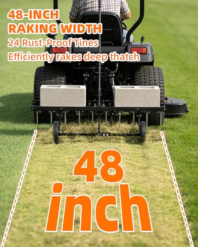 48" Tow Behind Dethatcher (Black-48IN)