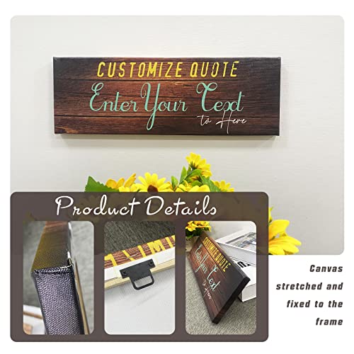 Custom Text Canvas Wall Art Print Personalized Quotes Wall Decor Customized Wooden Background Signs Plaques Rustic Home Decorations