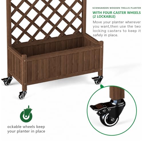 2 Pack Trellis Raised Garden Bed Trellis for Climbing Plants (Dark-brown / 49.8"H × 27.5"W × 13"D)