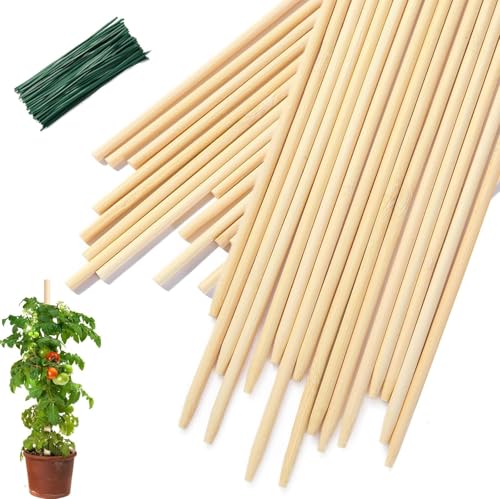 46 PCS Bamboo Plant Stakes 14 Inch (14 Inch)