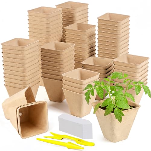 Peat Pots 122 Pack 3.15 Inch Seed Starter Pots for Seedlings (122 Pcs)