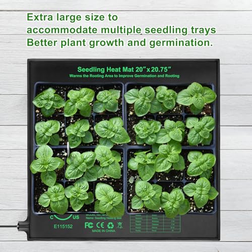 Seedling Heat Mat 20" x 20.75" Warm Hydroponic Plant for Indoor Gardening Germination Starting (20'' x 20.75'')