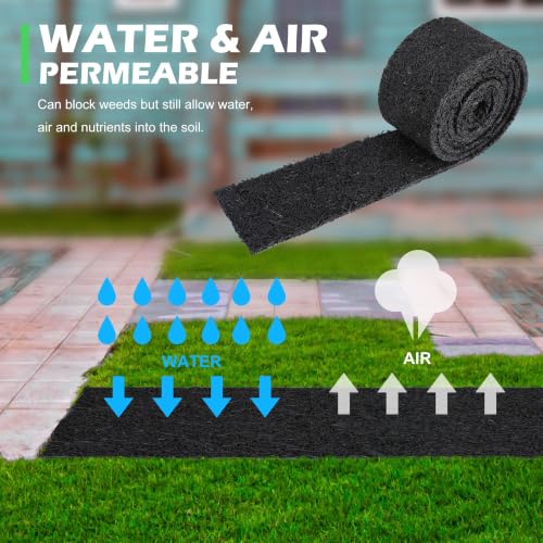 140 x 5.5 Inch Reversible Rubber Mulch Mat (2 Black)