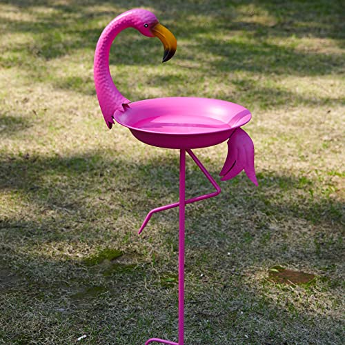 39.4" H Flamingo Bird Baths for Outdoor (Pink)