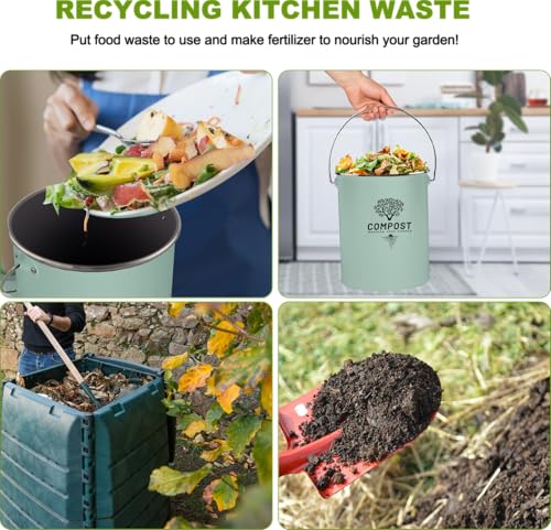 Kitchen Countertop Compost Bin (Mint / Medium)