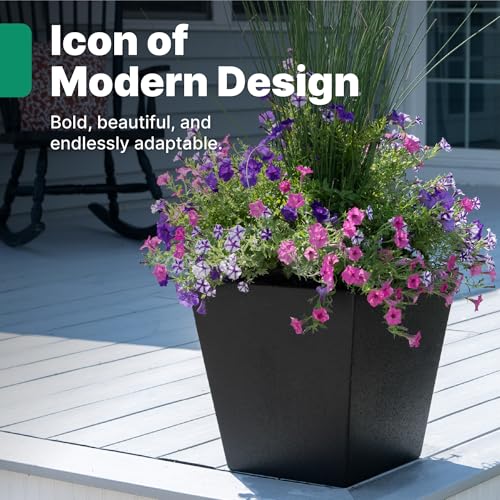Tremont Short Square Planter 2 (Onyx Black / 2-Pack / Short)