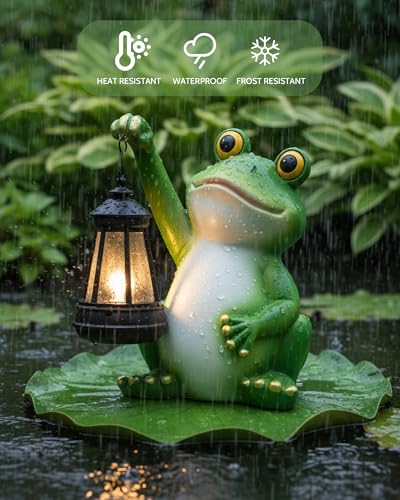 Solar Frog Garden Statue Light (Frog)