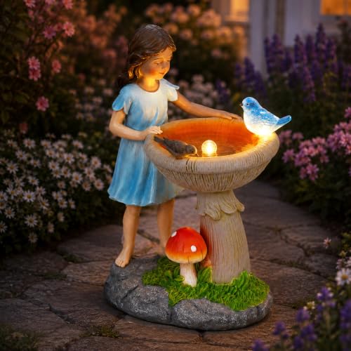 Solar Fairy Statues for Garden Decor (Blue)