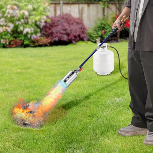 Propane Torch Weed Burner Kit with Storage Bag (Blue)