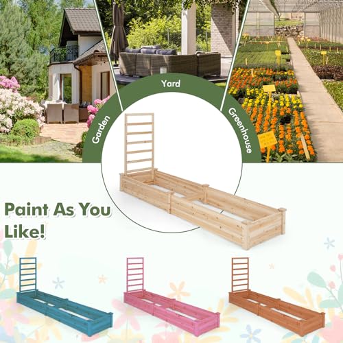 Raised Garden Bed with Trellis & Divided Space