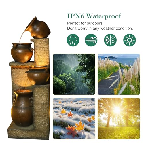 53" H Patio Water Fountain (Gold)