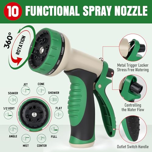 Heavy Duty Garden Hose 49ft (Black+Green / 49ft)