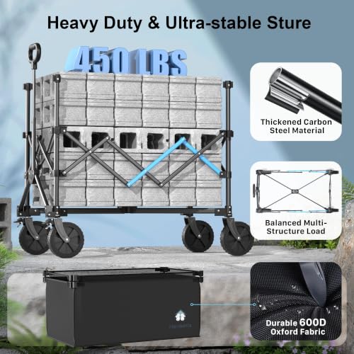 39" Collapsible Wagon Cart (Black / 300L-new)