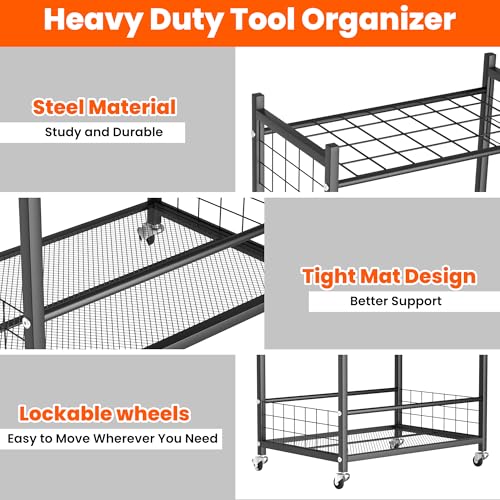 Garden Tool Organizer Yard Storage Stand for Garage w (Medium)