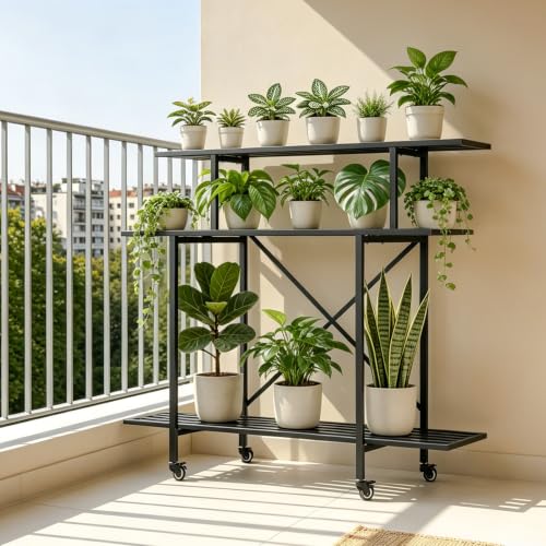 3 Tier Heavy Duty Plant Stand with Wheels