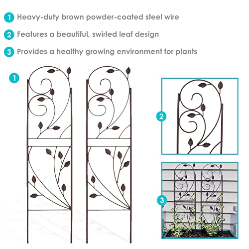 Sunnydaze 32 Inch Rustic Plant Design Outdoor Garden Trellis (Rustic)