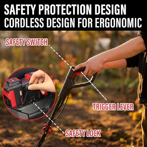 40V 12 Inch Cordless Garden Tiller Cultivator (12 inch)