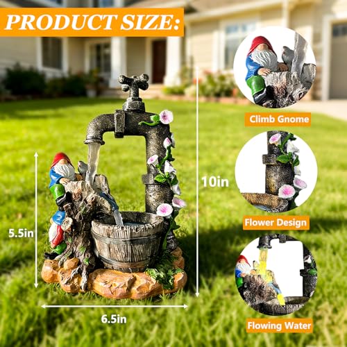 Solar Garden Gnomes Lights Outdoor Statues Yard Decorations Gifts for Mom (Gnome)