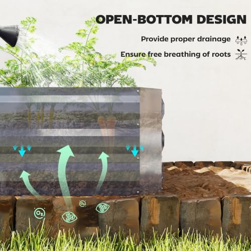 4 x 3ft Metal Planter Box with Mini Greenhouse (Green and Dark Gray)