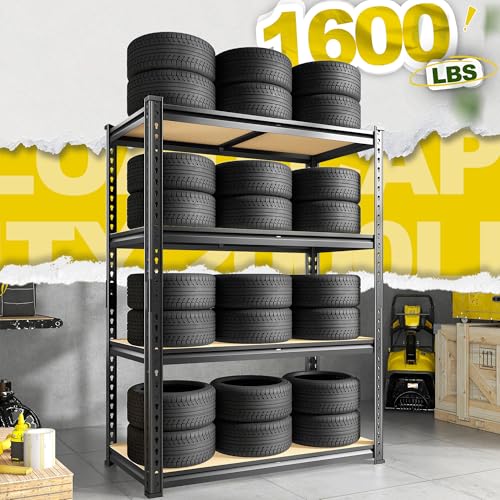 4 Tier Garage Shelving (15.7"D × 31.5"W × 48"H)