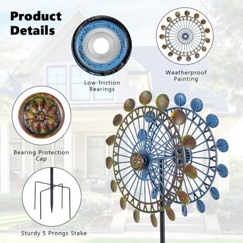 360° Wind Spinners Outdoor (13-Green+Blue)