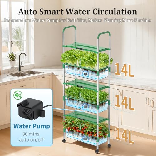 Hydroponics Growing System Kit (Green / 3 Tier/81 Pods)