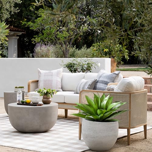 28" Artificial Agave Plants Outdoor Large Fake Agave Plants Faux Succulents for Outdoor Indoor Home Front Porch Decor (Green-2pcs-28")