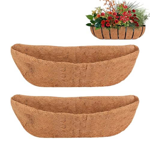 2 Pack 36 Inch Trough Coco Liner for Planters (2 Count)