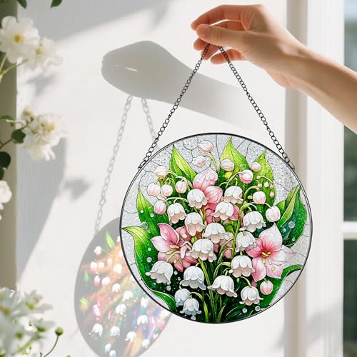 8 Inch Stained Glass Ornament (Lily of the Valley B)