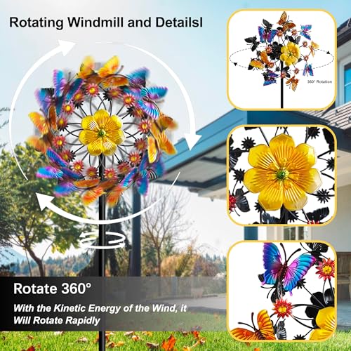 Double Blade Butterfly Wind Spinners (B-butterfly)